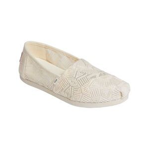 NWT TOMS Womens Ivory Embroidered Goring Round Toe Slip On Alpargata Shoes 11
